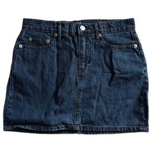 vintage blue denim mini skirt